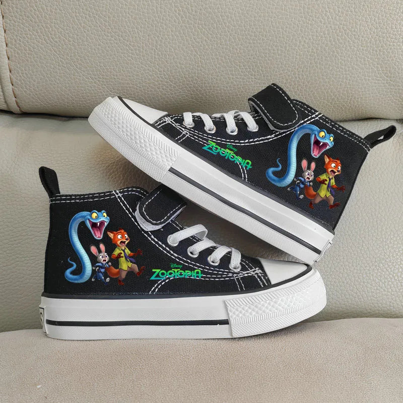 Kids' Zootopia High-Top Canvas Shoes - Judy & Nick Sneakers Ages 7-13