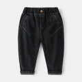 Casual Style Straight Leg Monochrome Mid Waist Childrens Pants - Kidnor