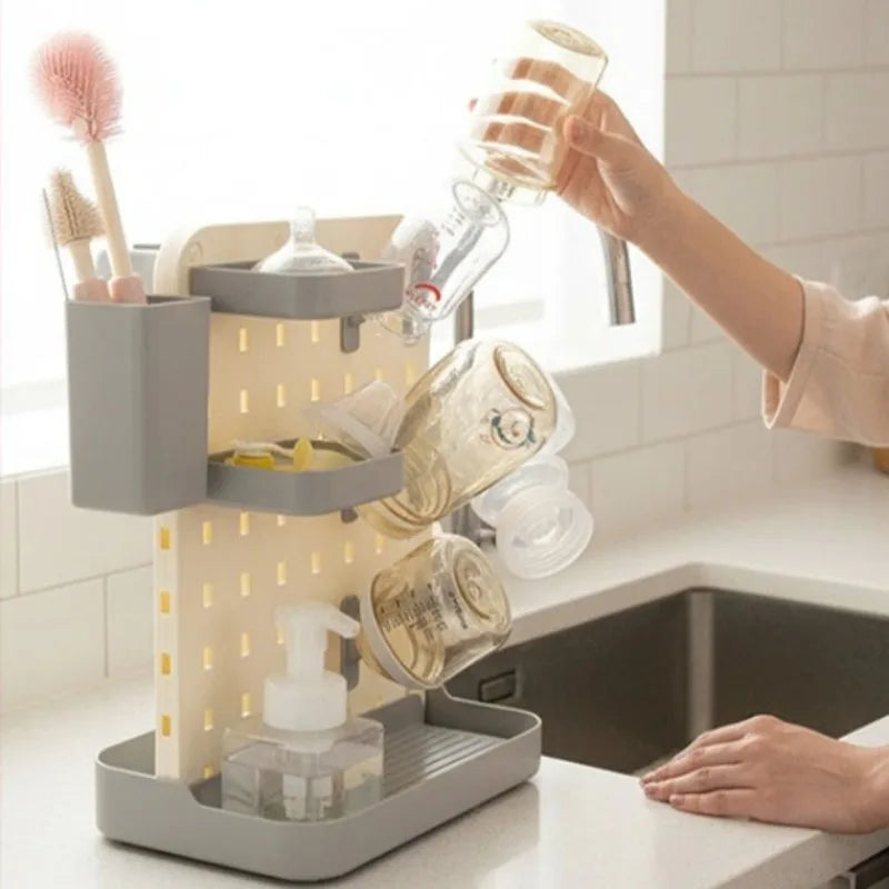 Baby Bottle Drying Rack Vertical Bottle Dryer Rack Holder Organizer Space Saving Standing Drying Rack for Baby Bottles and Cup