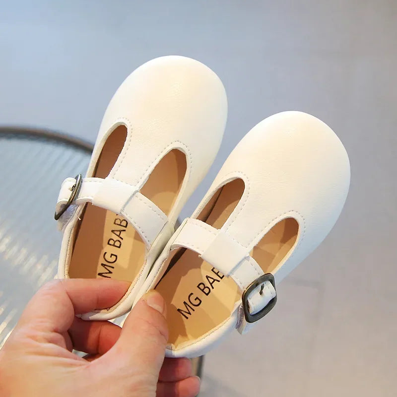 Size 15-30 Baby Toddler Girl Shoes School Children T-strap Mary Jane Flats Girls Soft Leather Shoes Pink, Black, Brown, White