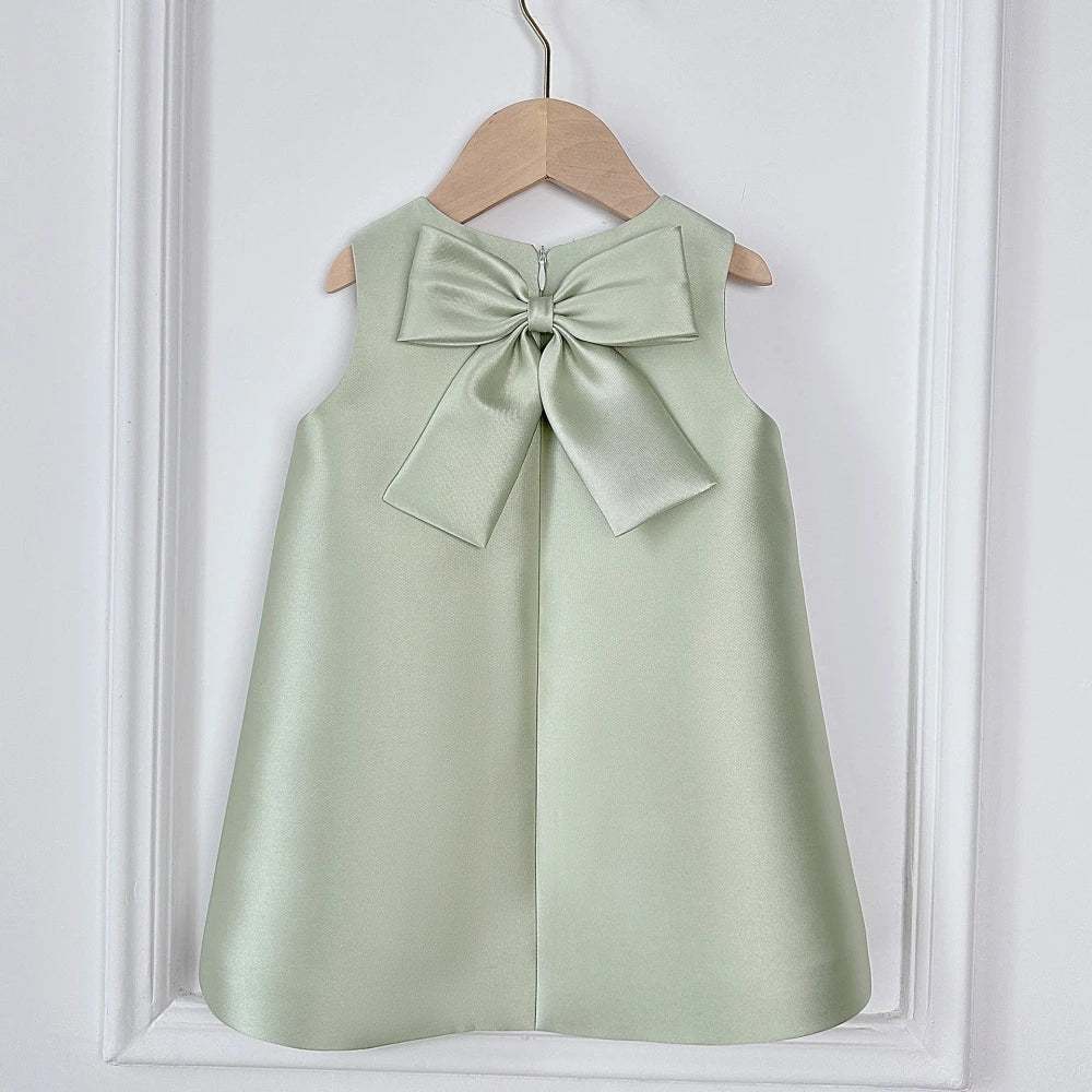 Sweet Elegant Beaded Bow Dress - Kidnor