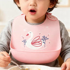 Waterproof Baby Bibs Baby Stuff Cute Cartoon Animal Printed Kids Bib Girl Boy Adjustable Soft Silicone Bib Baby Feeding Stuff