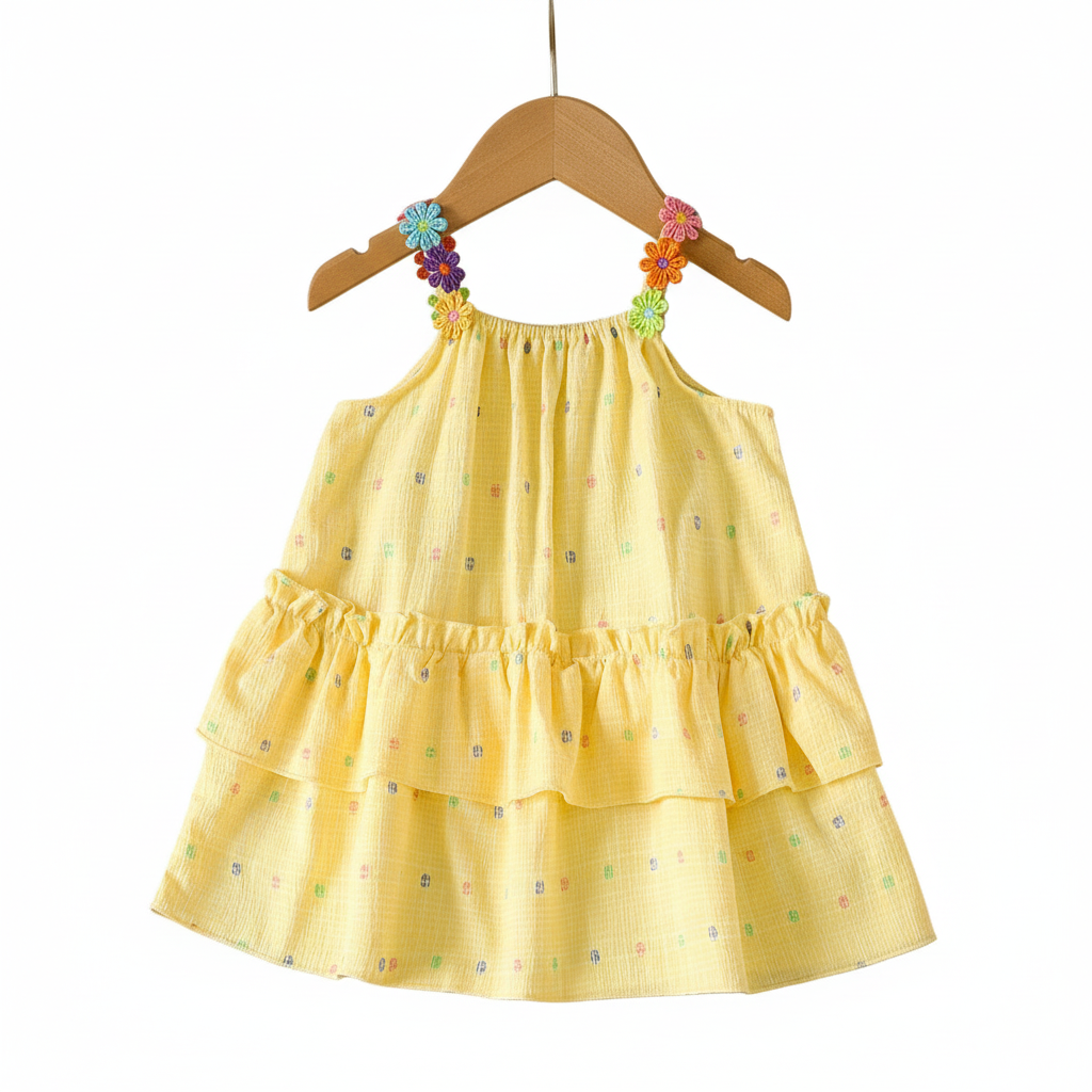 Yellow Ruffled Halter Dress - Kidnor