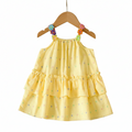 Yellow Ruffled Halter Dress - Kidnor