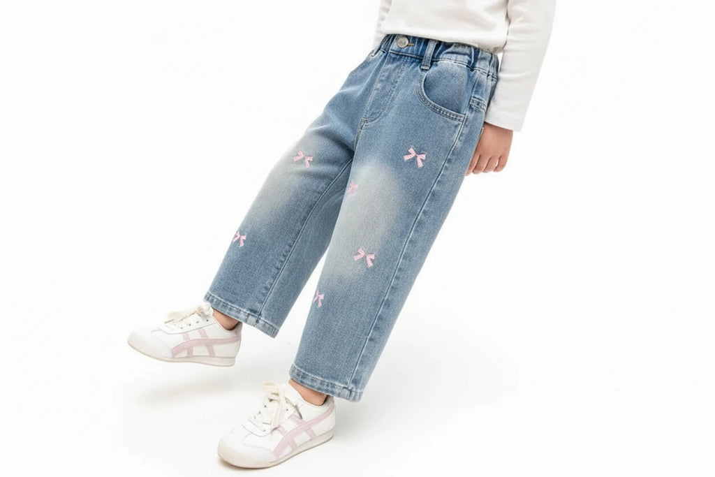 Girls' Jeans Straight Wide Leg Washed