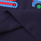 Striped Excavator Cartoon T-Shirt - Kidnor