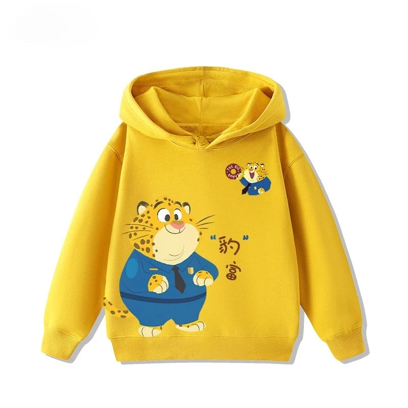 Kids' Zootopia Character Hoodie - Judy & Nick Cartoon Pullover Ages 1-12