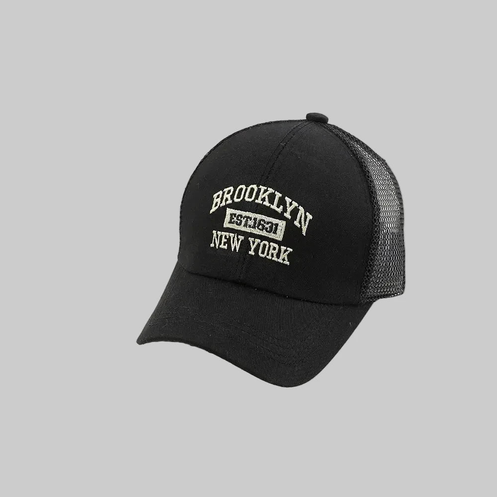 Embroidery Letter Mesh Baseball Cap Sunhat - Kidnor