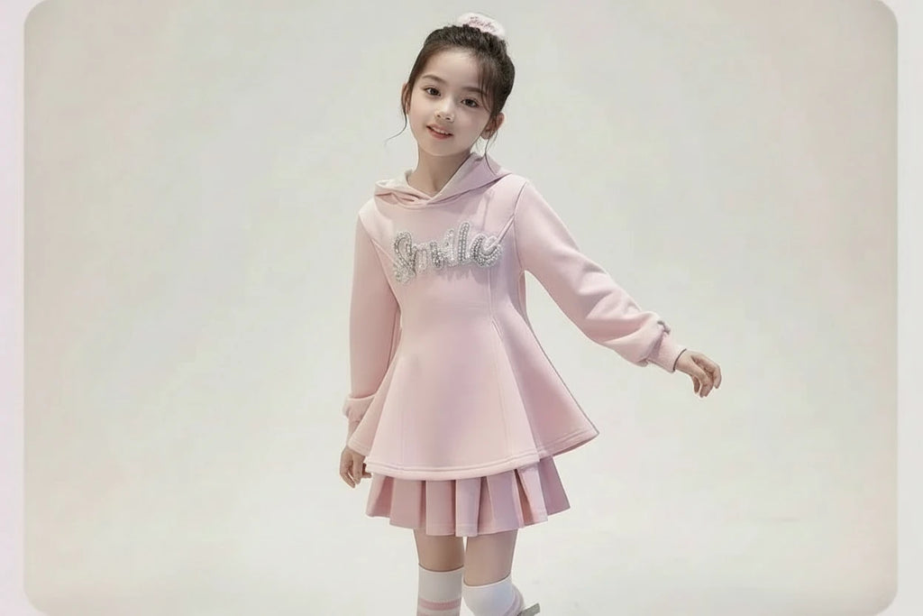 set  sweatshirts and pink pleated skirt - Kidnor