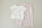 Girls' Bow Top & Plaid Pants Set - 2-Piece Summer Outfit Ages 4-6
