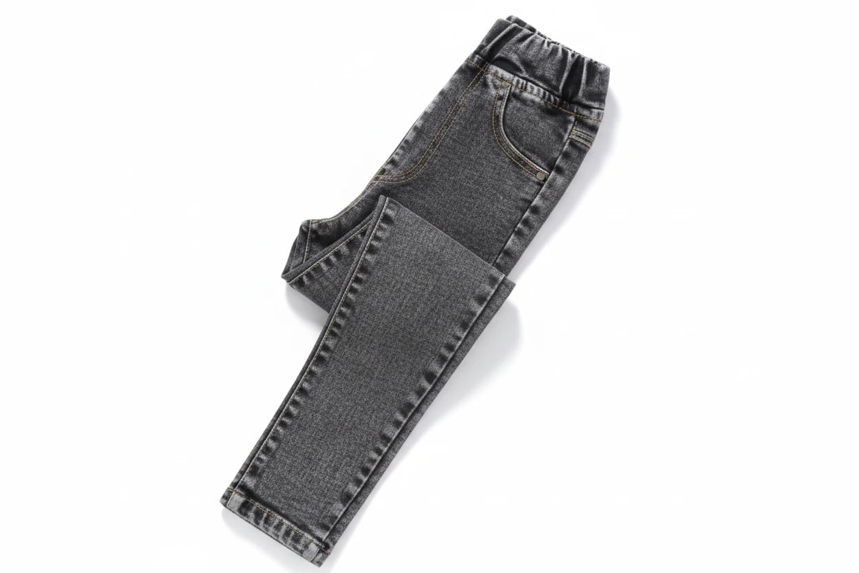Girls Straight Jeans - Fashion Pencil Pants for Kids (5-14 Years)