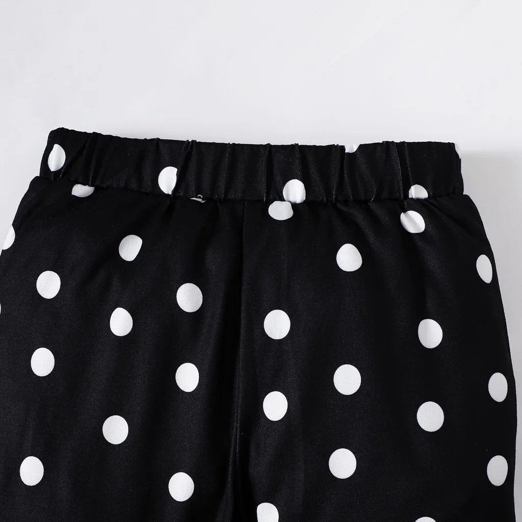 Kids Cartoon Top and Polka Dot Pants Set - Kidnor