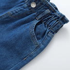 Denim Elastic Waist Jeans - Kidnor