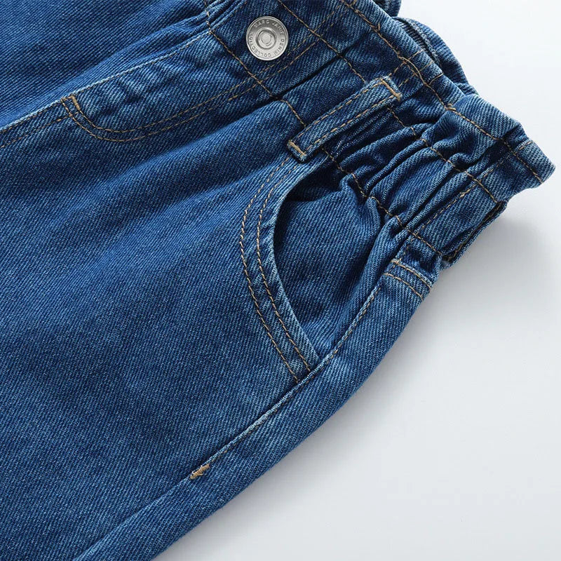 Denim Elastic Waist Jeans - Kidnor