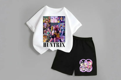 Kpop Demon Hunters Kids T-Shirt - Movie Print Short Sleeve Summer Tee