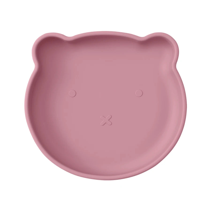 Mamaplan BPA Free Baby Silicone Dining Plate Suction Cartoon Bear Dishes Plate Toddler Feeding Sucker Bowl Training Tableware