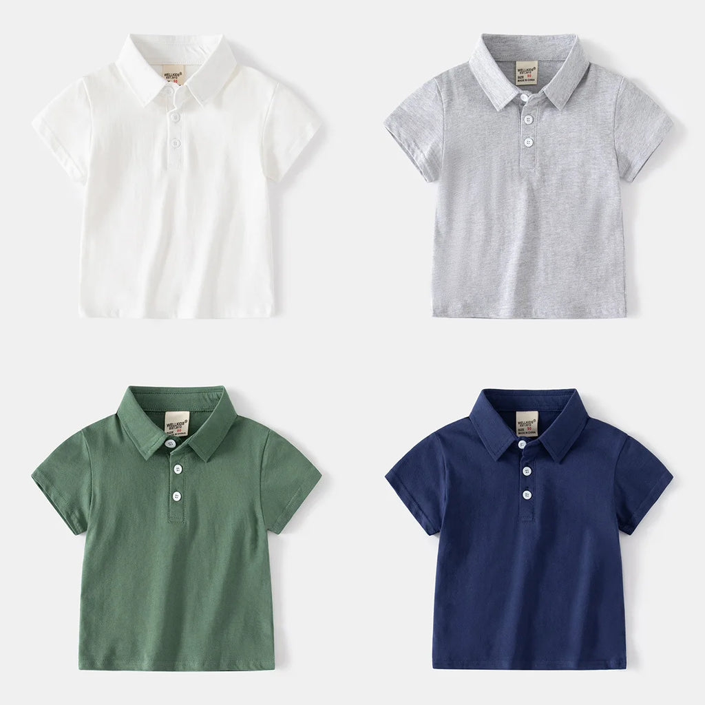 Elegant Toddler Boys Polo T-shirts Kids Tops Tees Summer Children's Clothes