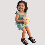 Bow Print Square Neck Top and Shorts Set - Kidnor