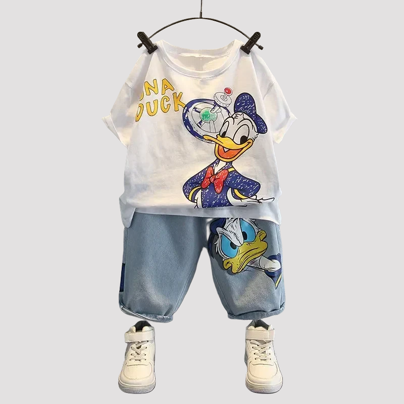 Donald Duck T-Shirt and Denim Shorts Set - Kidnor