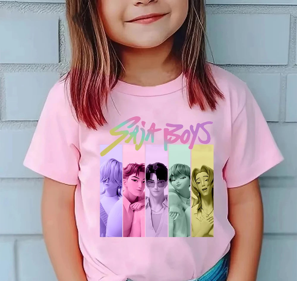 K-pop Girl Group T-Shirt - 100% Cotton Summer Tee for Kids