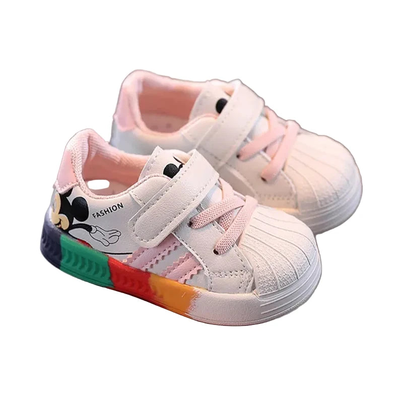 Kids' Mickey Mouse LED Sneakers - Light-Up Sport Shoes Ages 1-3
