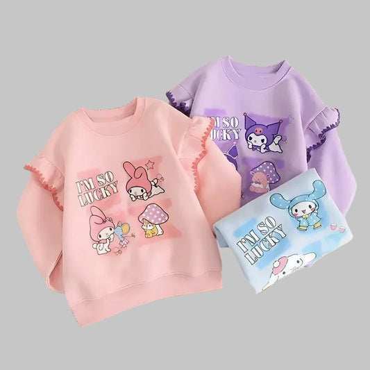 Sanrio Girls Hoodie - Cinnamoroll My Melody Kuromi Kawaii Pullover