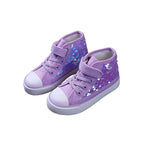 Girls Purple Holographic Princess Canvas Shoes - Adjustable Strap (3-12Y)