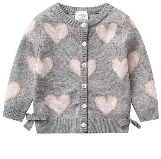 Heart Shape Knitted Cardigan Sweater - Kidnor