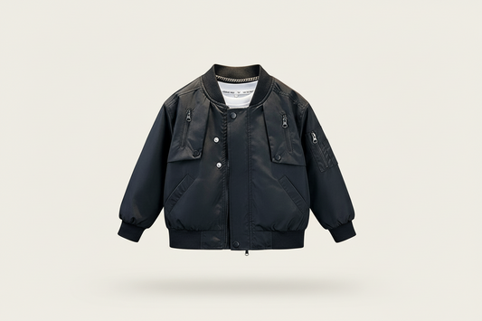 Solid Color Baseball Zipper Jacket - Kidnor