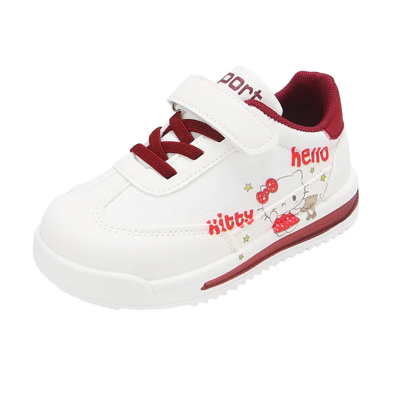 Kids Hello Kitty Sneakers - PU Leather Anti-Slip Shoes (Size 26-37)