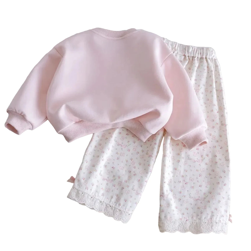 Girls' Sweater & Pants Set - 2-Piece Spring Autumn Outfit Ages 1-7