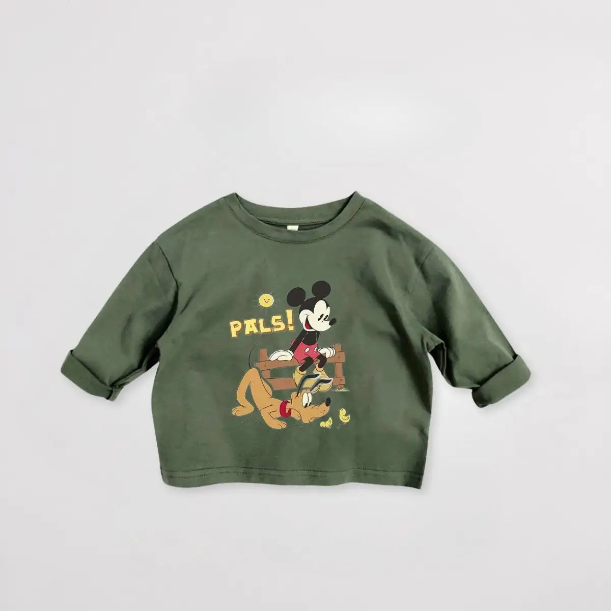Kids' Mickey Cartoon Long Sleeve Shirt - Disney Character Tee Ages 1-3