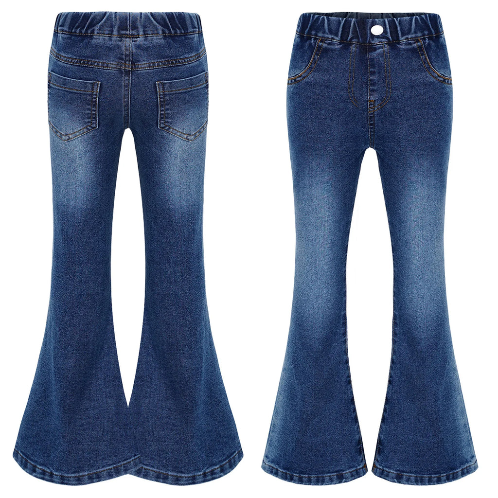 Girls' Cowgirl Flare Bootcut Jeans - Bell Bottom Denim Pants