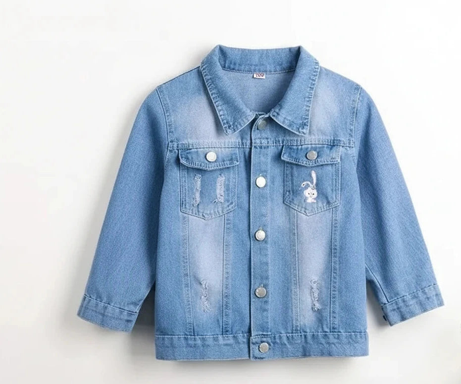 Girls' Minnie Mouse Denim Jacket - Disney Character Coat Ages 2-7