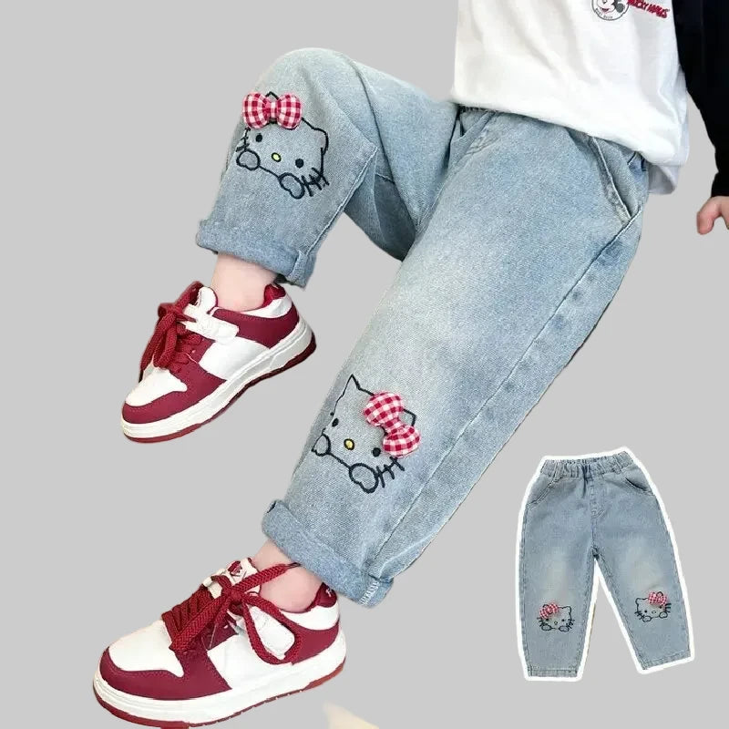 Hello Kitty Denim Pants Loose Straight 2-8Y
