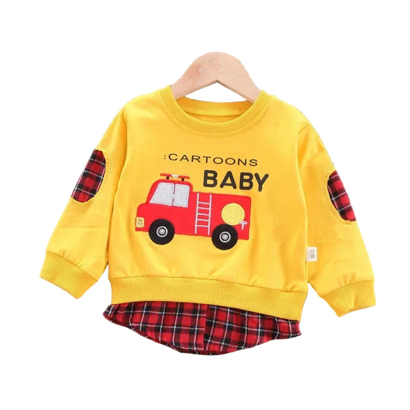 Kids' Cartoon Long Sleeve T-Shirt - Unisex Autumn Casual Top