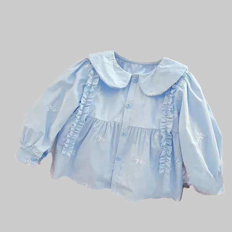 Peachy Beat Girls' Cotton Blouse - Casual Woolen, Ages 3-12 - Kidnor