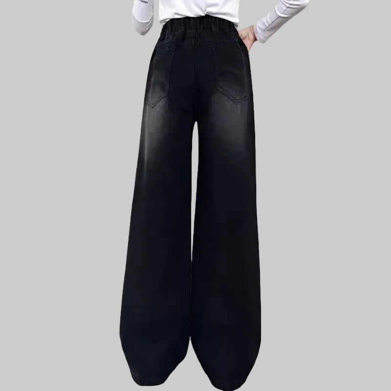 Wide-Leg Jeans Winter Fleece-Lined Thermal - Kidnor