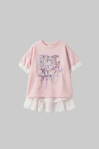 Casual Bow Short Sleeve Tee - Kidnor