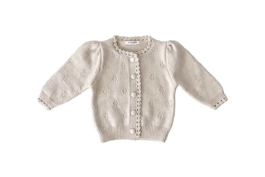 Girls' Knitted Cardigan - Princess Crochet Sweater