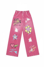 Pink Faux Jeans - Kidnor