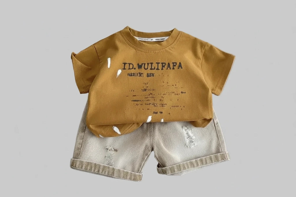 Boys Summer Tracksuit - T-Shirt & Shorts Set - Kidnor