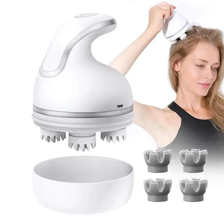 NNEDSZ White Portable 3D Electric Massage Device with Adjustable Speeds and USB Charging