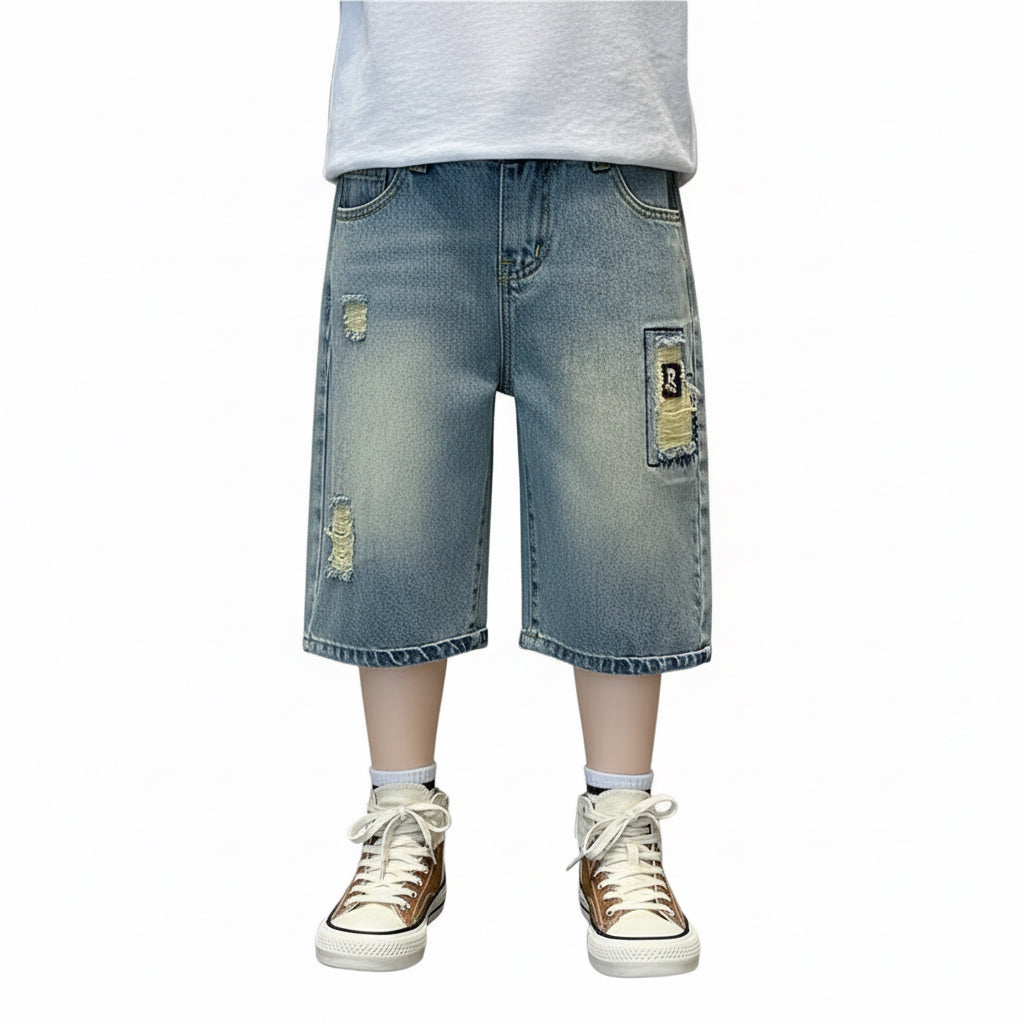Boy Summer Clothing Shorts Thin Denim