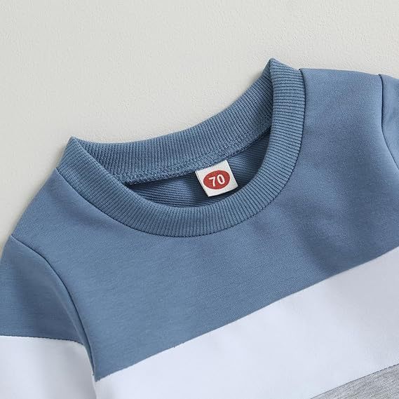 Stylish Color-Block Long-Sleeve Hoodie Set For Boys