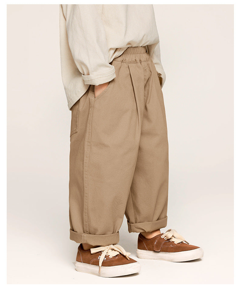 Boys' Casual Pants Solid Color Trousers Baggy Pants - Kidnor