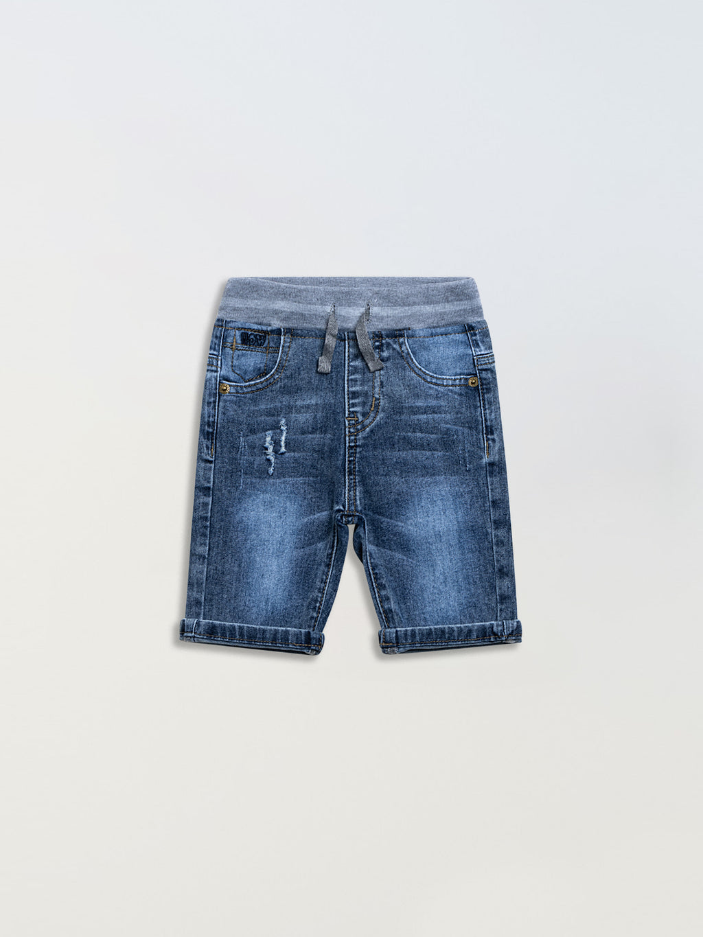 Summer Clothing Pants Shorts Boys Ribbed-waist Denim Mid-length Pants