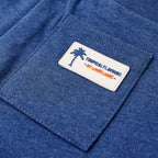 Children's shorts with drawstring, dark blue melange, size 104.