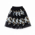 Girls Casual Mesh Floral Tutu Skirt