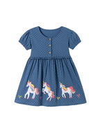 Children's Unicorn Short Sleeve Dress - Kidnor